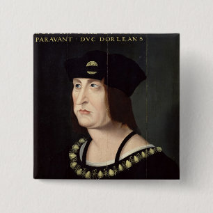 Portret van Louis XII King van Frankrijk Vierkante Button 5,1 Cm