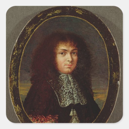 Portret van Louis XIV Vierkante Sticker (Voorkant)