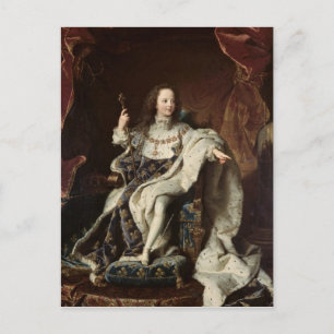 Portret van Louis XV in Robes van de Kroning, 1715 Briefkaart