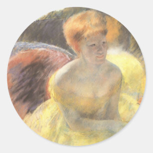 Portret van Lydia bij de opera door Mary Cassatt Ronde Sticker