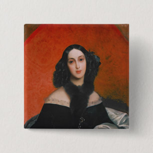 Portret van M.A. Bek, 1840 Vierkante Button 5,1 Cm
