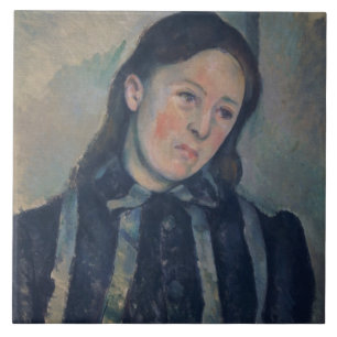 Portret van Madame Cezanne met Loosened Hair, 189 Tegeltje