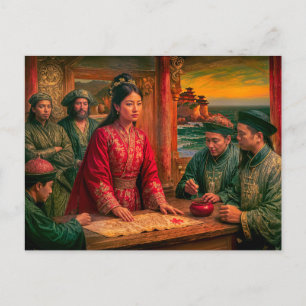 Portret van Madame Ching, de Piraatkoningin Briefkaart