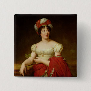 Portret van Madame de Stael Vierkante Button 5,1 Cm