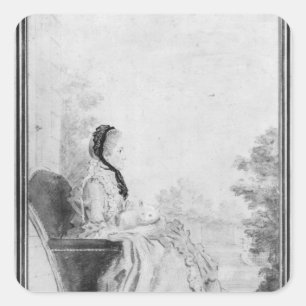 Portret van Madame du Deffand, 1760 Vierkante Sticker