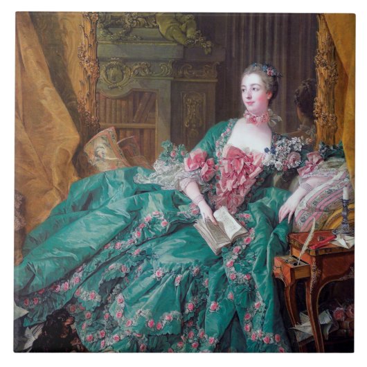 Portret van Madame Pompadour, Boucher Tegeltje (Voorkant)