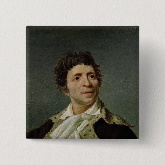 Portret van Marat 1793 Vierkante Button 5,1 Cm (Voorkant)