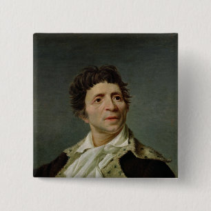 Portret van Marat 1793 Vierkante Button 5,1 Cm