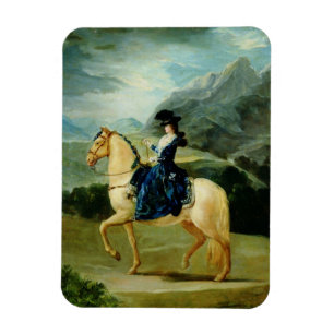Portret van Maria Teresa de Vallabriga op horsebac Magneet