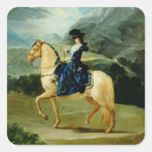 Portret van Maria Teresa de Vallabriga op horsebac Vierkante Sticker