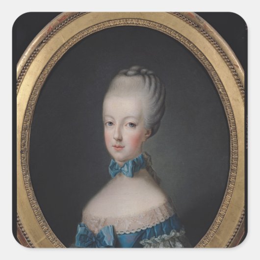 Portret van Marie-Antoinette de Vierkante Sticker (Voorkant)