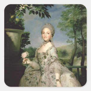 Portret van Marie-Louise Bourbon Vierkante Sticker