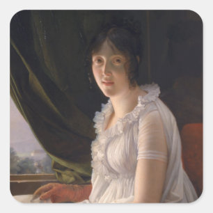 Portret van Marie-Philippe-Claude Vierkante Sticker