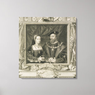 Portret van Mary (1496-1533) Koningin van Frankrij Canvas Afdruk