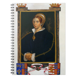Portret van Mary Tudor uit 'Memoires of the Court' Notitieboek