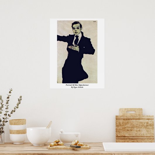 Portret van Max Oppenheimer door Egon Schiele Poster (Keuken)