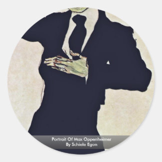 Portret van Max Oppenheimer door Schiele Egon Ronde Sticker