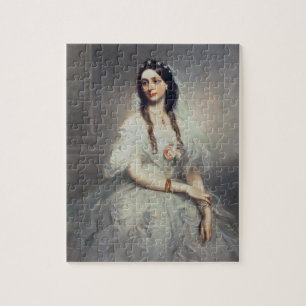 Portret van mevrouw C.W.Stoughton (d.1907), driekw Legpuzzel