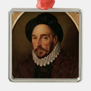 Portret van Michel Eyquem de Montaigne Metalen Ornament