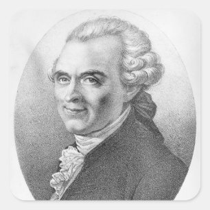 Portret van Michel-Jean Sedaine Vierkante Sticker
