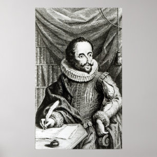 Portret van Miguel de Cervantes Saavedra Poster