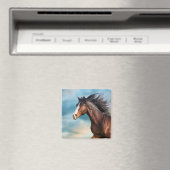 Portret van mooi paard met lange manen magneet (Insitu (Vaatwasser))