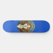 Portret van mooie vrouw in Glas in lood stijl Skateboard (Horizontaal)