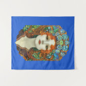 Portret van mooie vrouw in Glas in lood stijl Wandkleed (Voorkant (horizontaal))