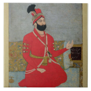 Portret van Nadir Shah Afshar van Perzië (1688-17 Tegeltje