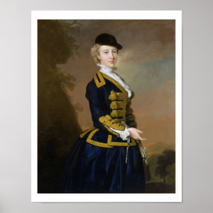 Portret van Nancy Fortesque met een donkerblauw Poster