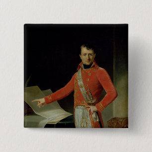 Portret van Napoleon I Vierkante Button 5,1 Cm