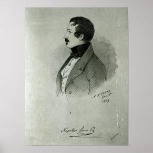 Portret van Napoleon III als jong man, 1839 Poster