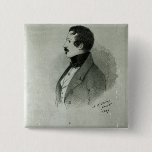 Portret van Napoleon III als jong man, 1839 Vierkante Button 5,1 Cm