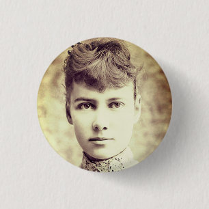 Portret van Nellie Bly Ronde Button 3,2 Cm