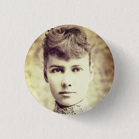 Portret van Nellie Bly Ronde Button 3,2 Cm (Voorkant)