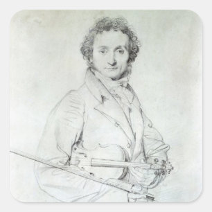 Portret van Niccolo Paganini 1819 Vierkante Sticker