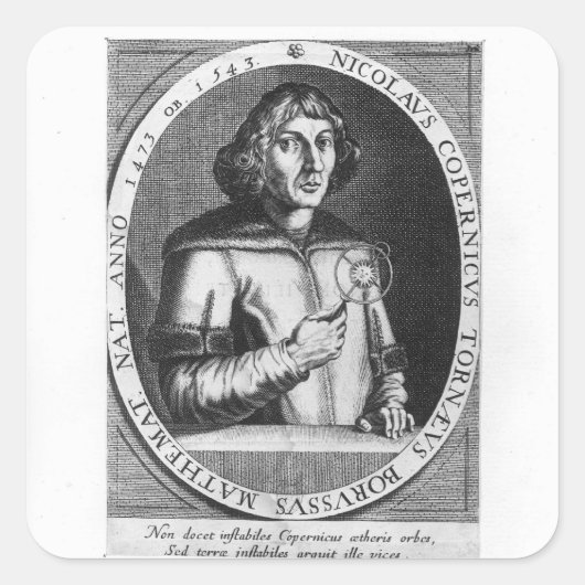 Portret van Nicolas Copernicus Vierkante Sticker (Voorkant)