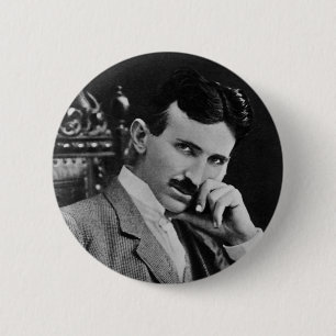 Portret van Nikola Tesla Ronde Button 5,7 Cm