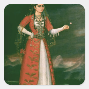 Portret van Nino Eristavi, Iran, 1829 Vierkante Sticker