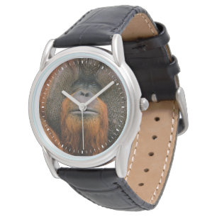 Portret van orang-oetan mannetje, Georgia, USA Horloge