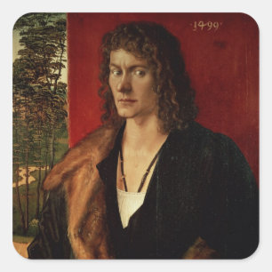 Portret van Oswolt Krel, 1499 Vierkante Sticker