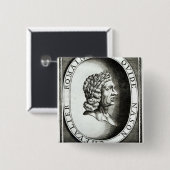 Portret van Ovid Vierkante Button 5,1 Cm (Voorkant /achterkant)