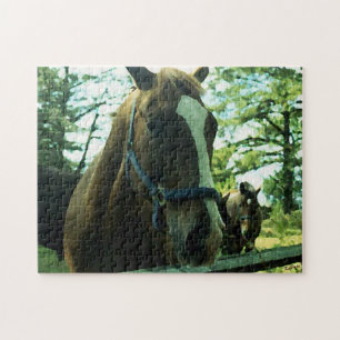 Portret van paarden legpuzzel