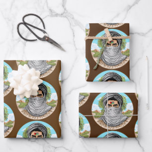 portret van palestijnse vrijheidsstrijder inpakpapier vel