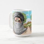 portret van palestijnse vrijheidsstrijder koffiemok (Voorkant links)