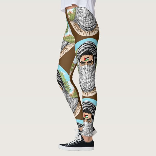 portret van palestijnse vrijheidsstrijder leggings (Links)