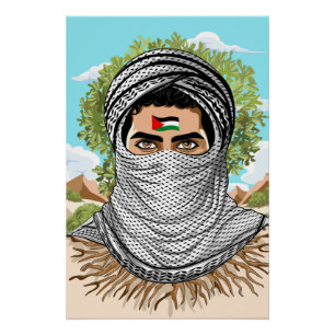portret van palestijnse vrijheidsstrijder perfect poster