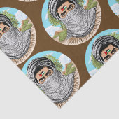 portret van palestijnse vrijheidsstrijder tissuepapier (Detail)