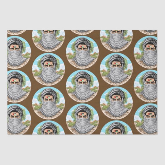 portret van palestijnse vrijheidsstrijder tissuepapier (Voorkant)