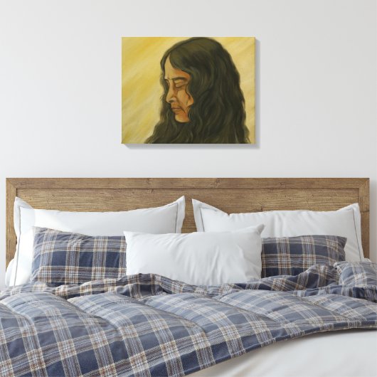 Portret van Paramahansa yogananda Canvas Afdruk (Insitu (Slaapkamer))